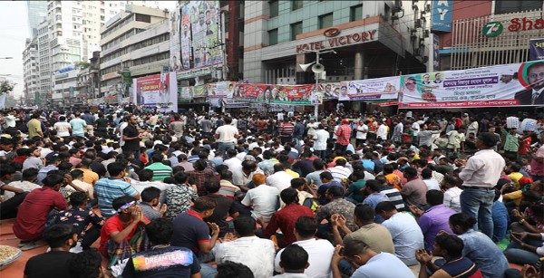 নয়াপল্টনে বিএনপির সমাবেশ যেন জনসমুদ্র
