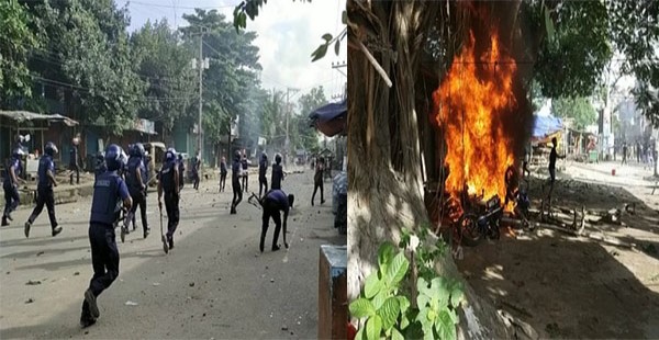 মুন্সিগঞ্জেপুলিশের সঙ্গে বিএনপির নেতা-কর্মীদের সংঘর্ষ
