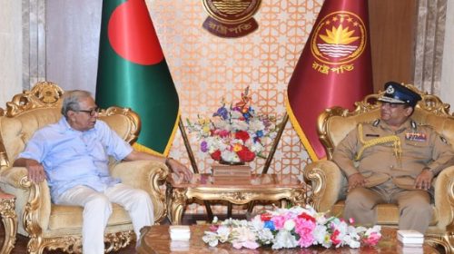রাষ্ট্রপতির সাথে বিদায়ী পুলিশ মহাপরিদর্শকের সাক্ষাৎ