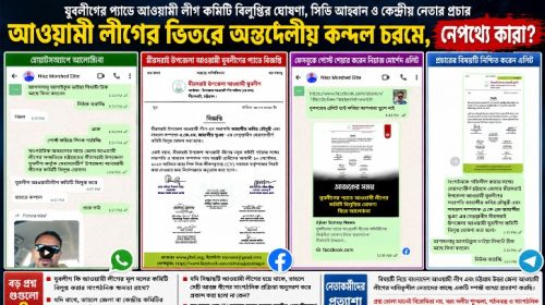 যুবলীগের প্যাডে